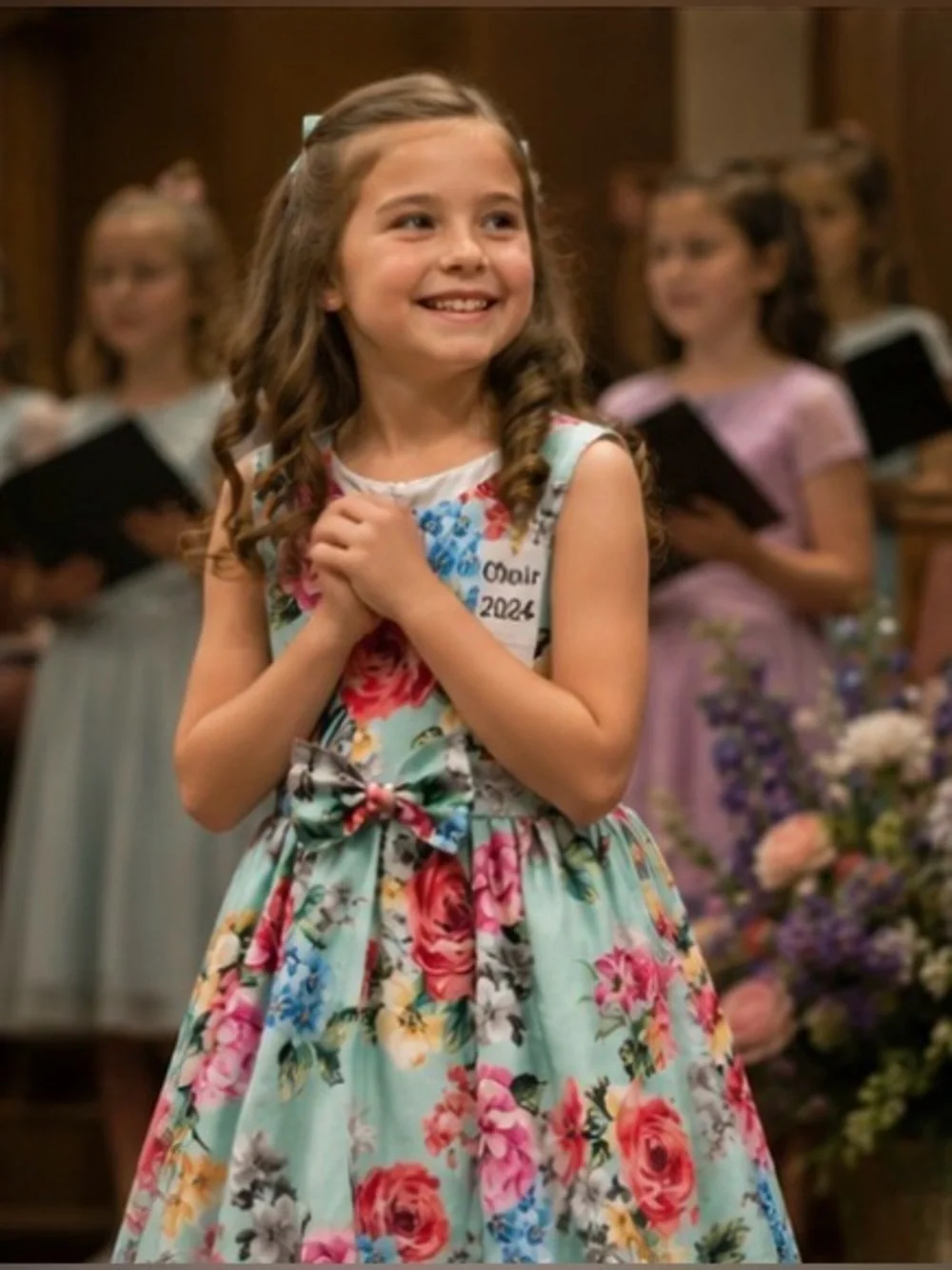 Couture Princess Mint Green Floral Girls Dress, NWT, Size 8